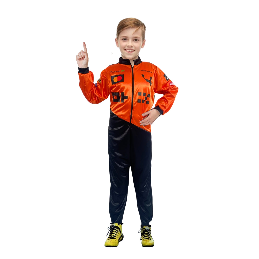 Disfraz de Piloto de Carreras para Niño - Traje Naranja Infantil