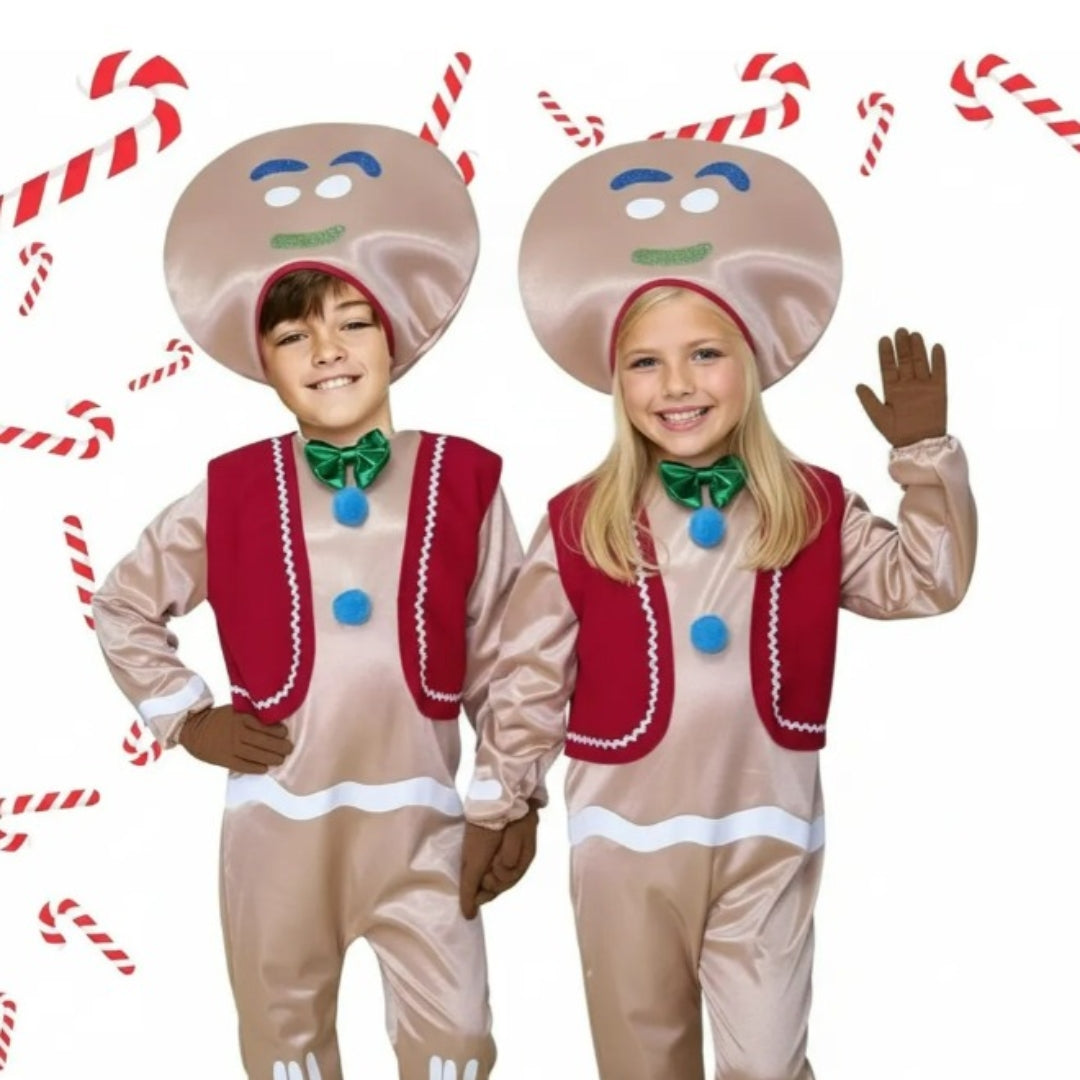 Disfraz de Galleta de Jengibre para Niño y Niña - Mameluco Navideño