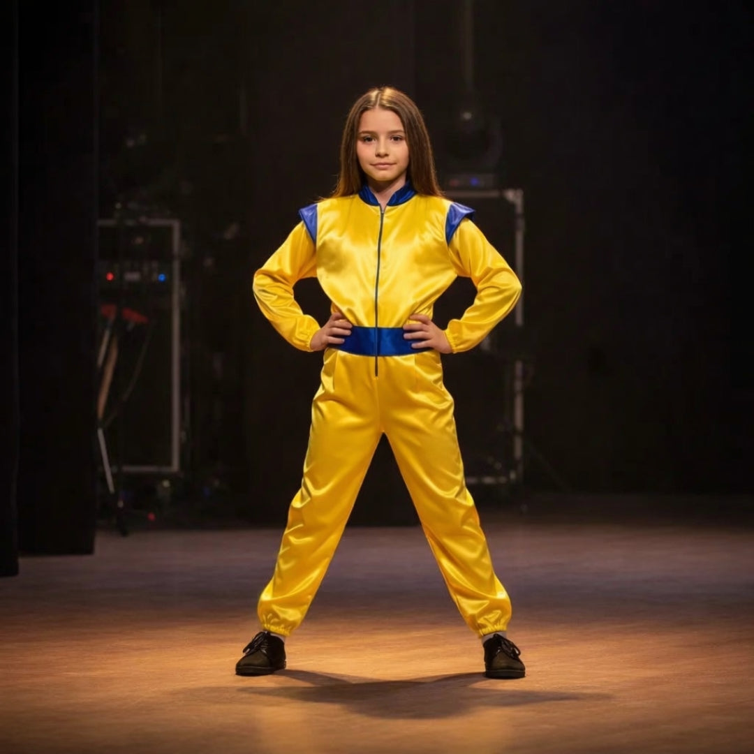 Disfraz de Ficha Amarilla y Azul para Adulto - Traje de Timbiriche Musical