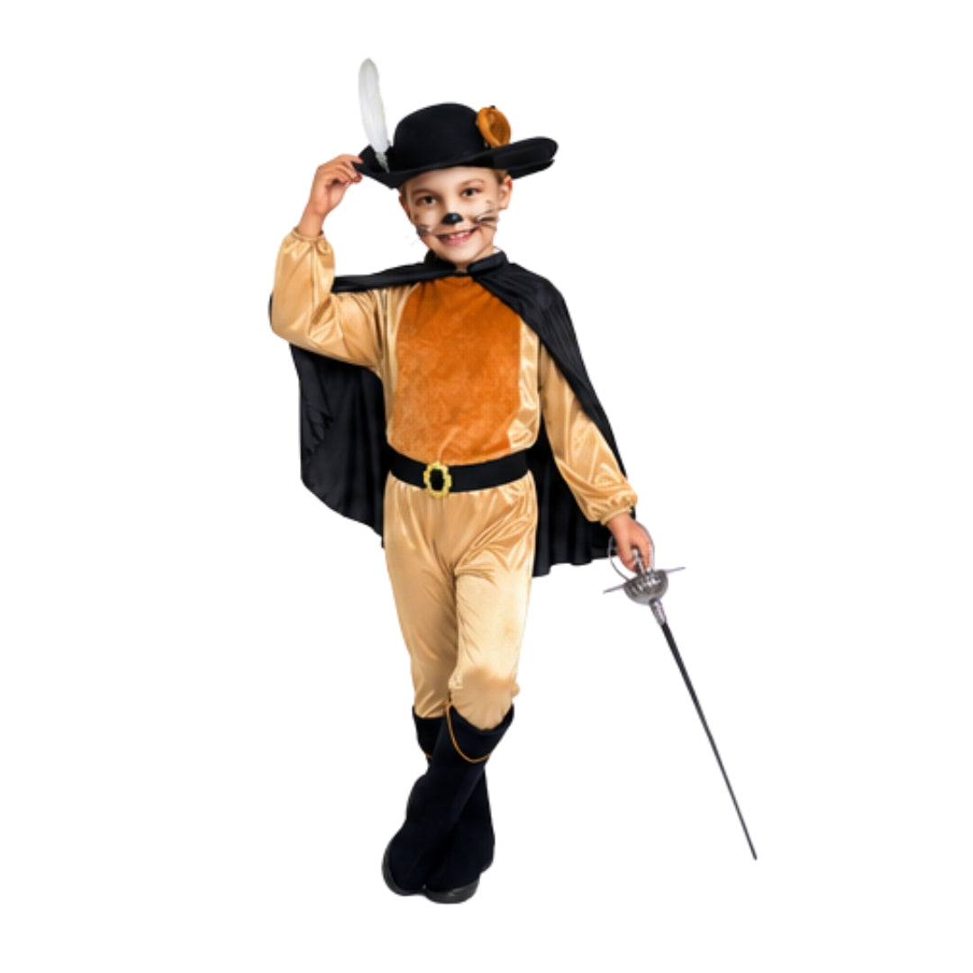 Disfraz de Gato con Botas para Niño y Niña con Sombrero