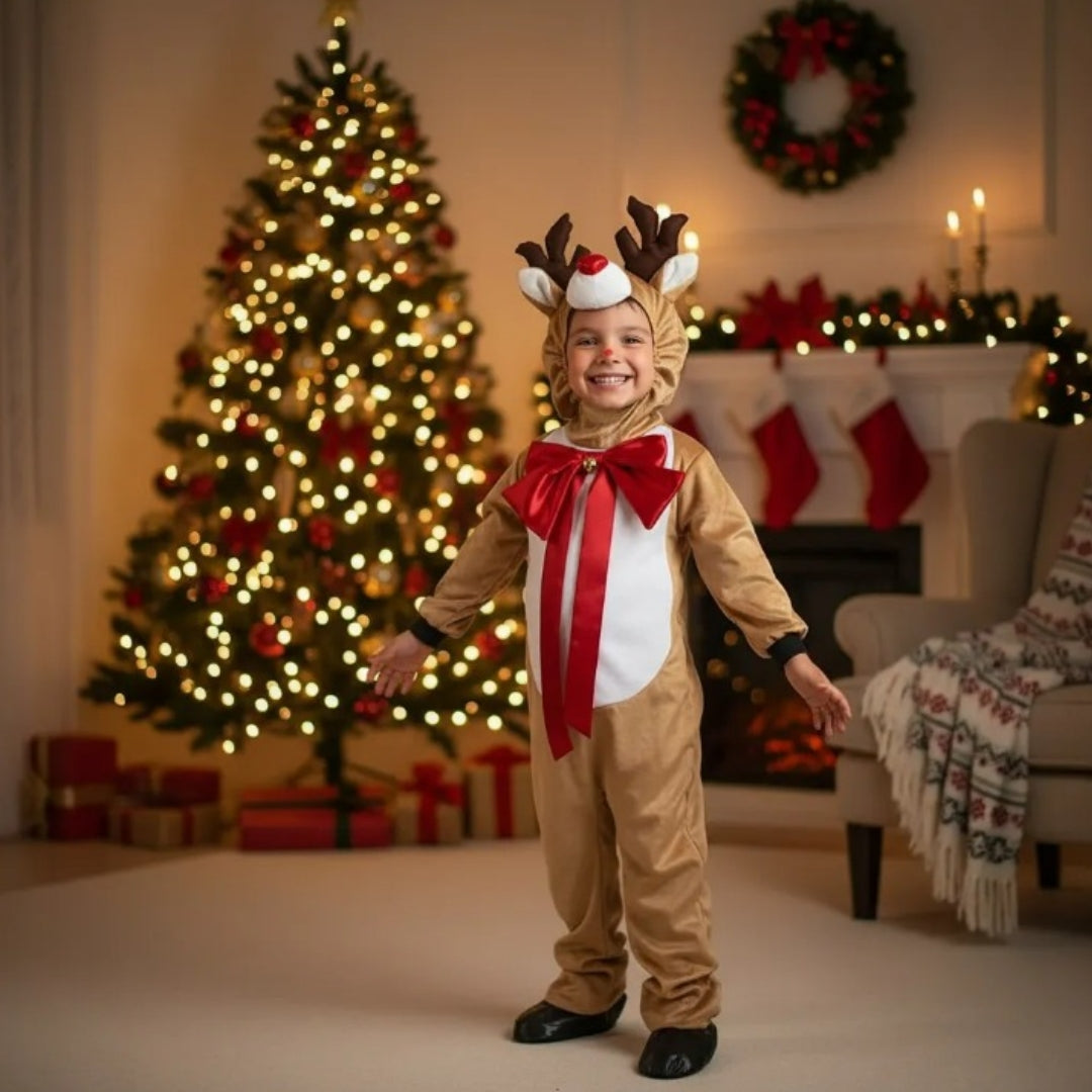 Disfraz de Reno Navideño con Gorro para Bebé y Niño Traje de Navidad