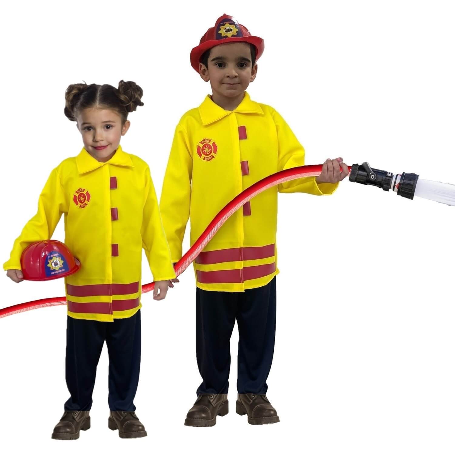 Disfraz de Bombero para Niño y Niña con Casco