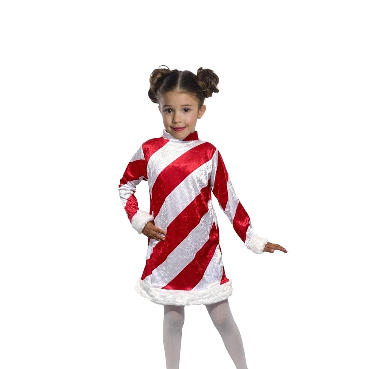 Disfraz de Caramelo Navideño para Niña - Vestido de Bastoncito Navidad Pastorelas