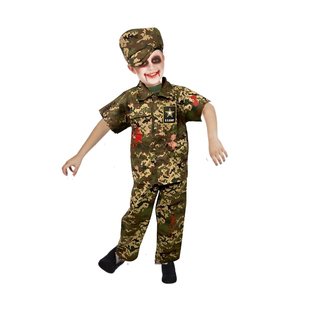 Disfraz de Soldado Zombie para Niño y Niña - Traje Militar de Halloween