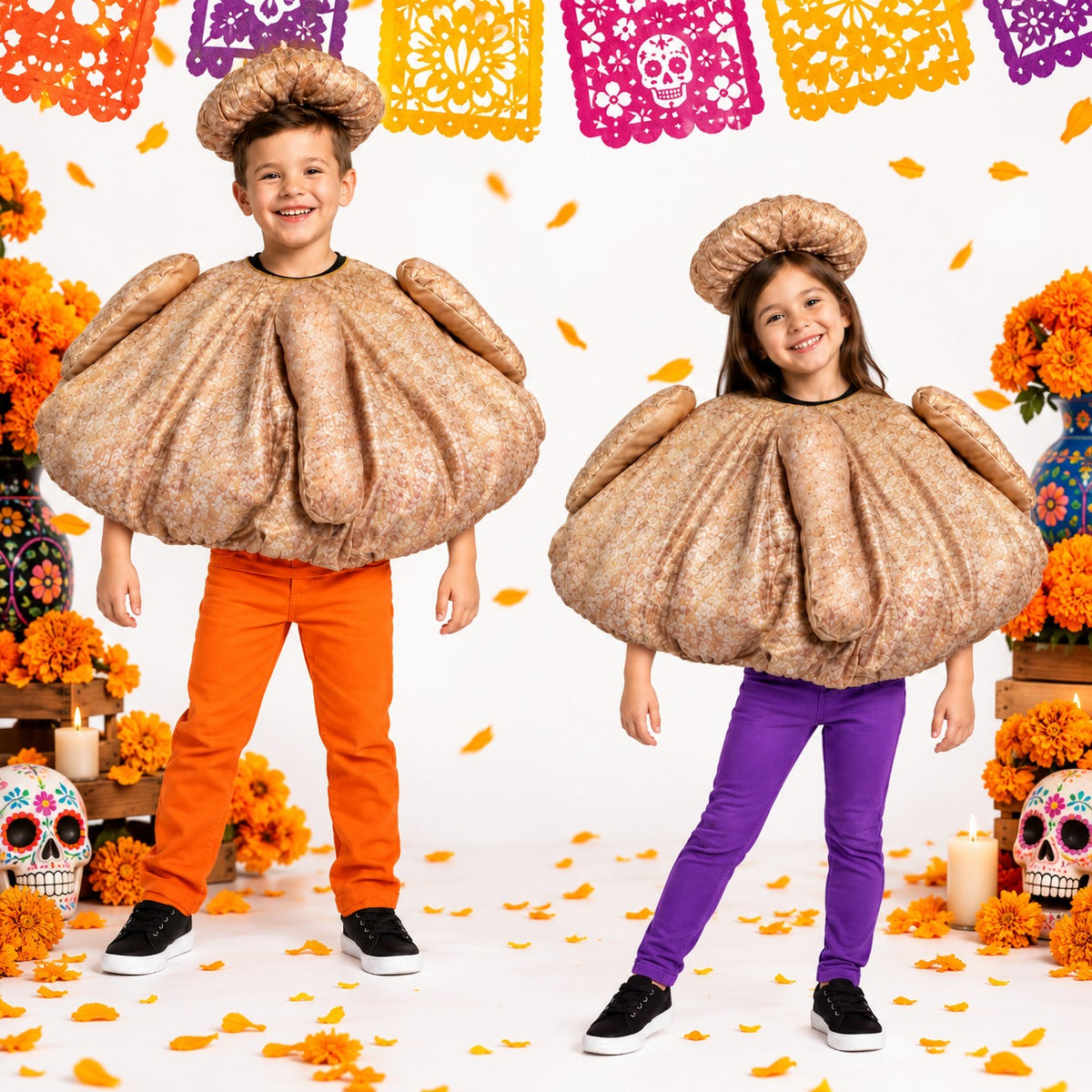 Disfraz de Pan de Muerto para Niño y Niña - Traje Día de Muertos y Halloween