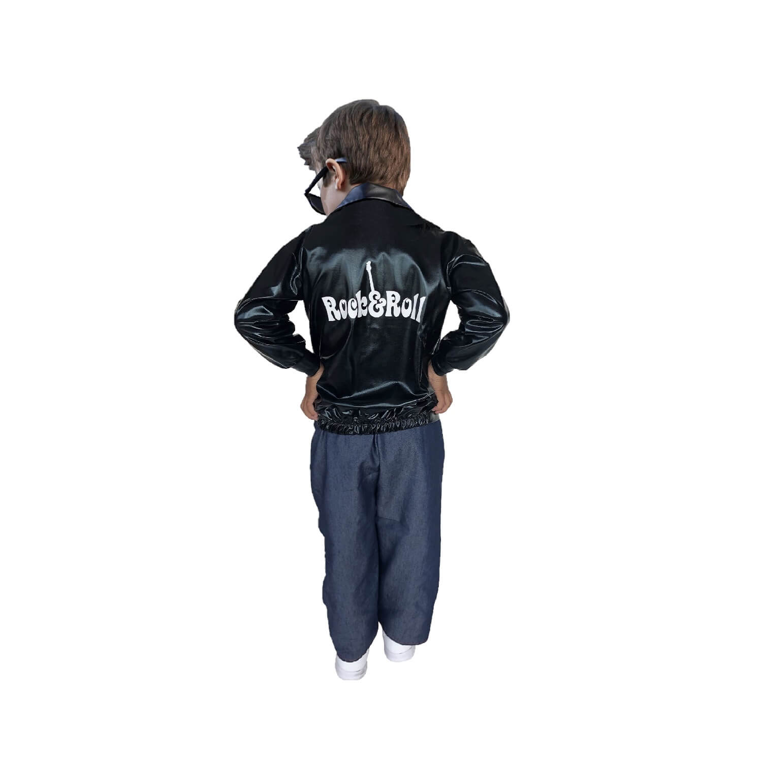 Chamarra Rock and Roll Negra para Niño y Niña - Disfraz de Rockero 80´s