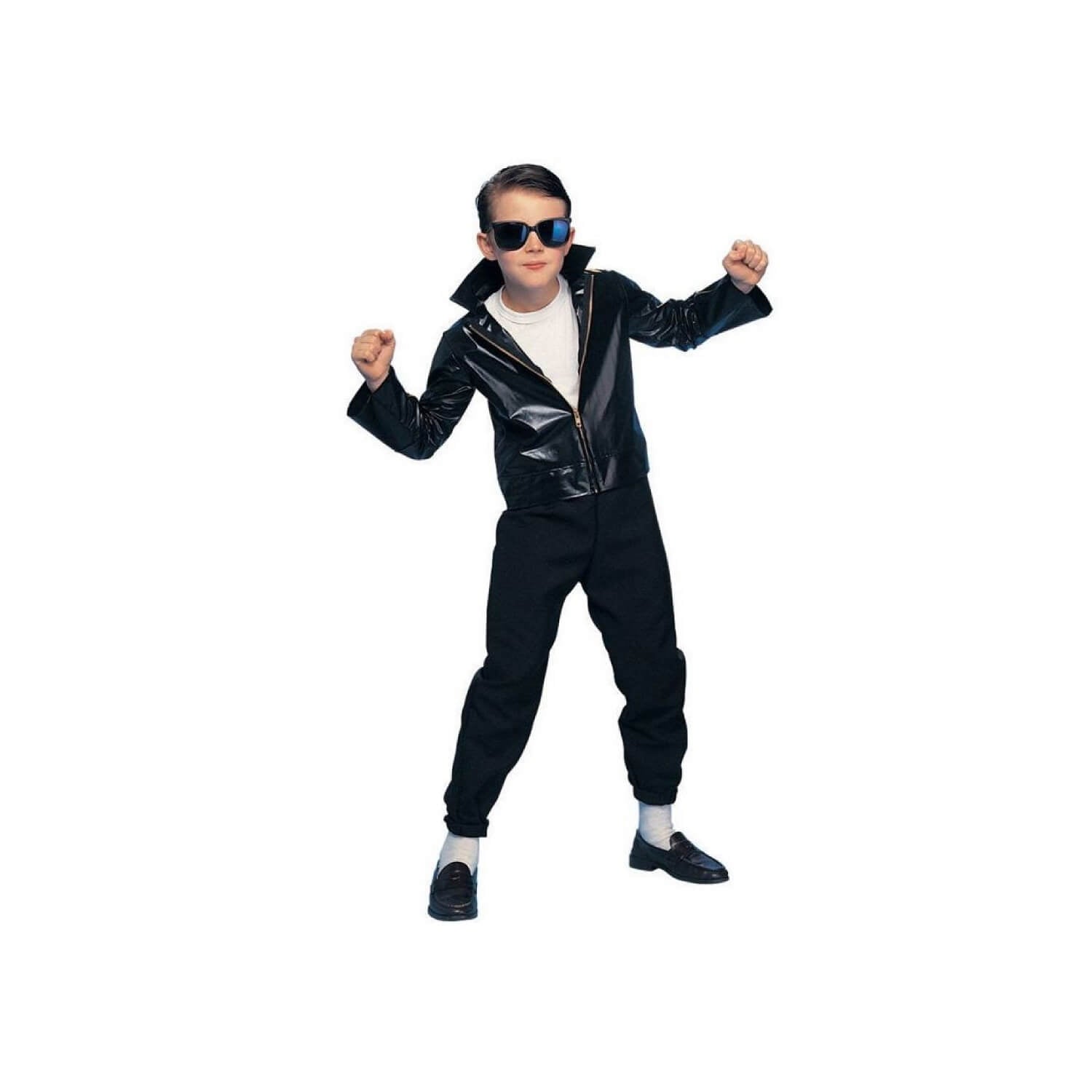 Chamarra Rock and Roll Negra para Niño y Niña - Disfraz de Rockero 80´s