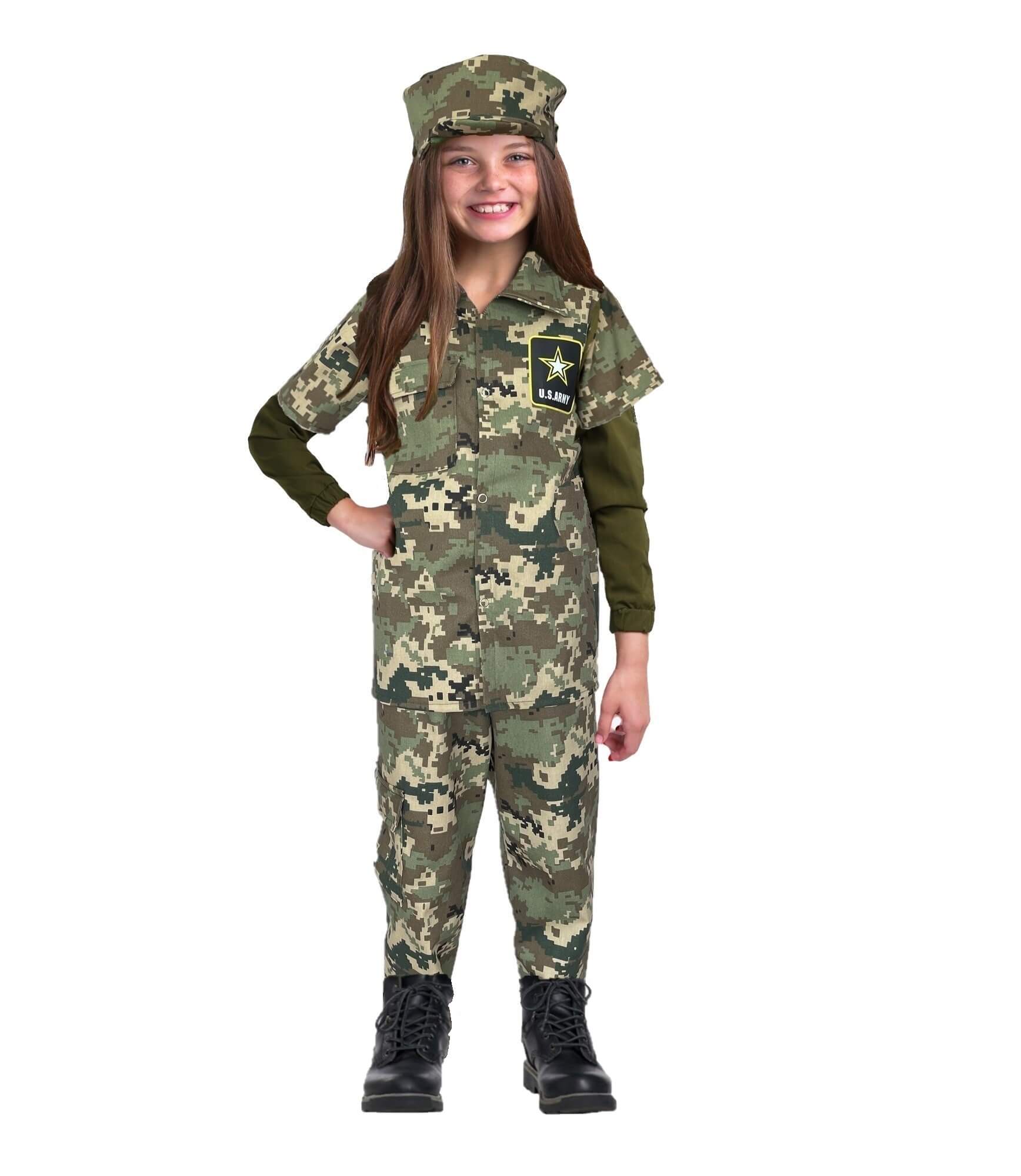 Disfraz de Soldado Militar Camuflaje para Niño y Niña