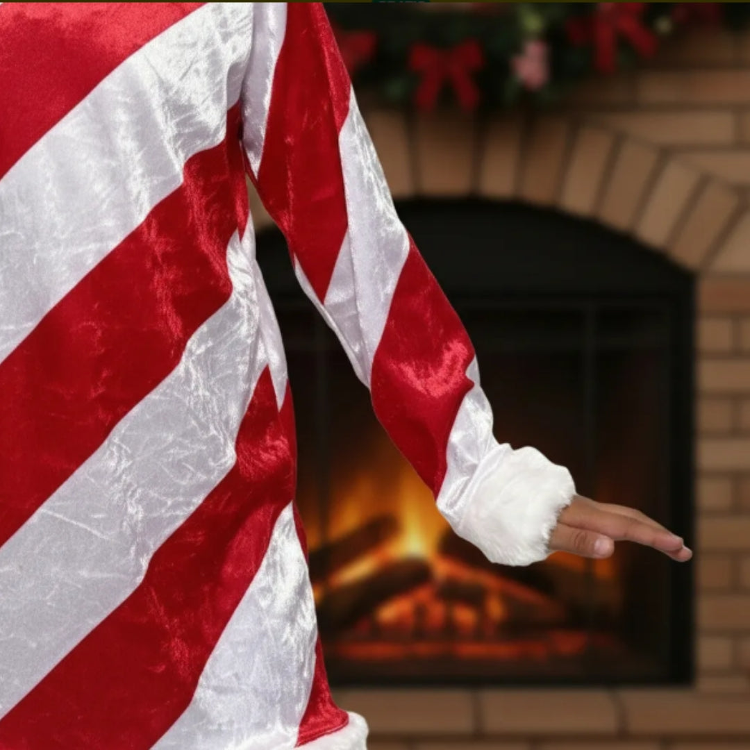 Disfraz de Caramelo Navideño para Niña - Vestido de Bastoncito Navidad Pastorelas