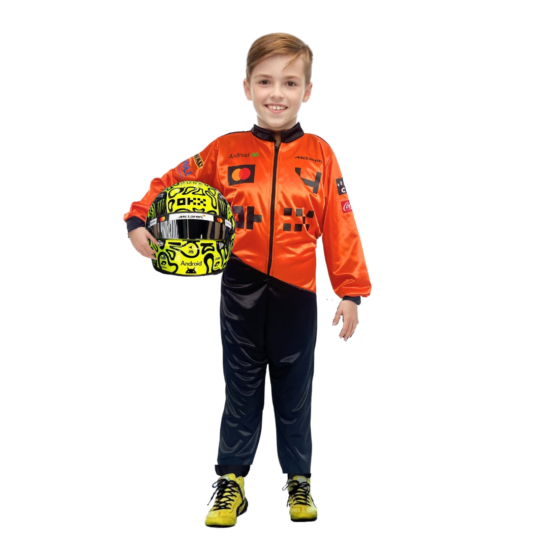 Disfraz de Piloto de Carreras para Niño - Traje Naranja Infantil