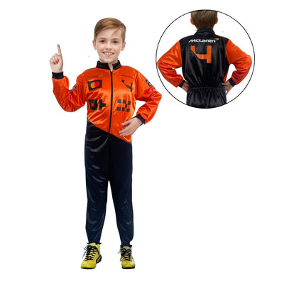 Disfraz de Piloto de Carreras para Niño - Traje Naranja Infantil