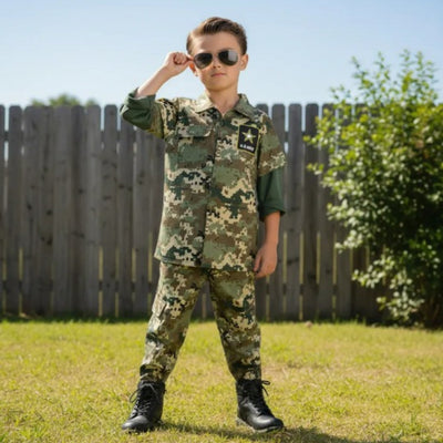 Disfraz de Soldado Militar Camuflaje para Niño y Niña