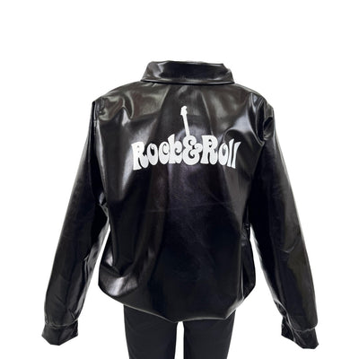Chamarra Rock and Roll Negra para Niño y Niña - Disfraz de Rockero 80´s