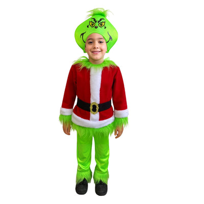Disfraz de Monstruo Verde Navideño para Niño y Niña - Traje de Navidad