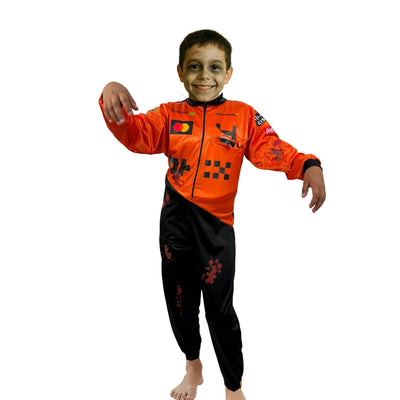 Disfraz de Piloto de Carreras Naranja para Niño - Traje de Automovilismo