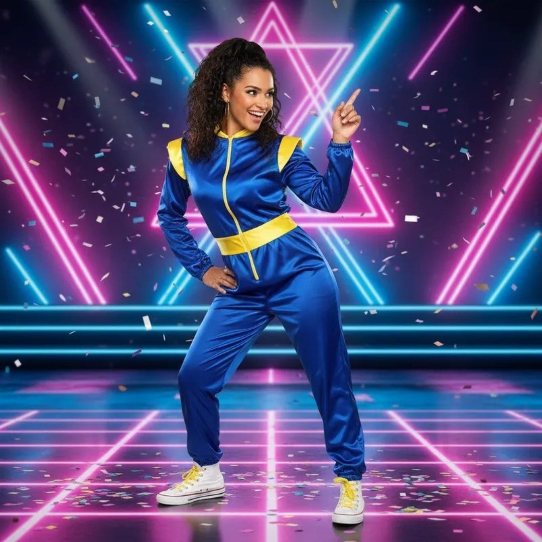 Disfraz de Ficha Amarilla y Azul para Adulto - Traje de Timbiriche Musical
