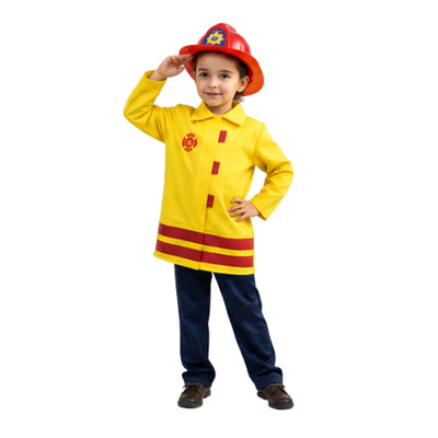 Disfraz de Bombero para Niño y Niña con Casco