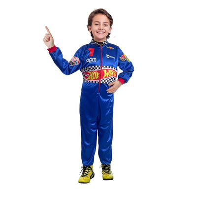 Disfraz de Piloto de Carreras Azul para Niño - Traje de Automovilismo