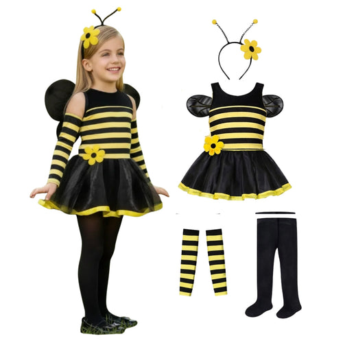 Disfraz de Abeja Infantil con Alas para Niña