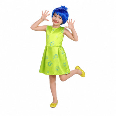 Disfraz de Alegría con Peluca para Niña - Vestido de Emoción Infantil
