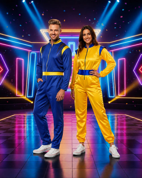 Disfraz de Ficha Amarilla y Azul para Adulto - Traje de Timbiriche Musical