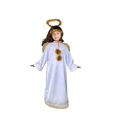 Disfraz de Ángel para Niño y Niña con Alas - Túnica Blanca Navideña