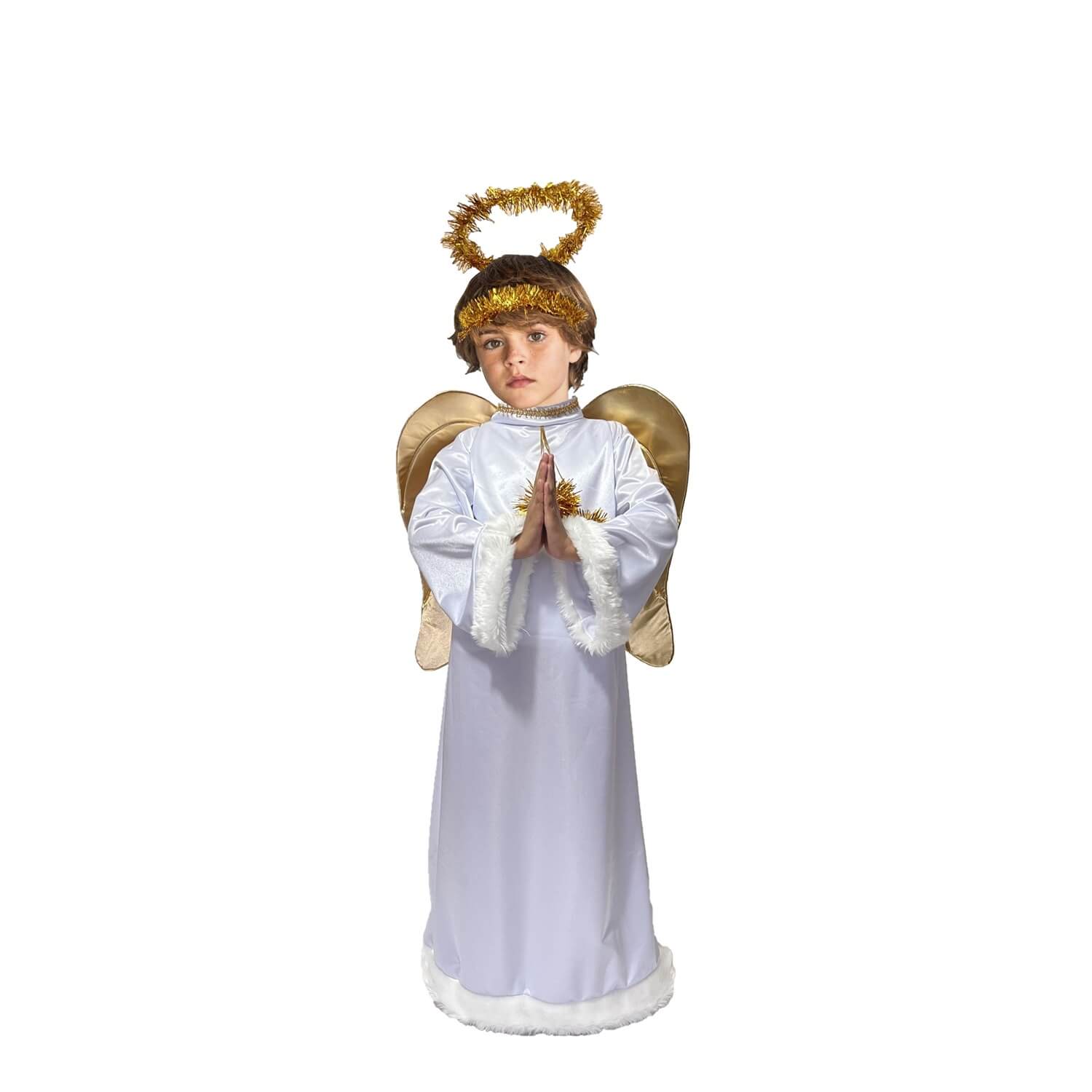 Disfraz de Ángel para Niño y Niña con Alas - Túnica Blanca Navideña