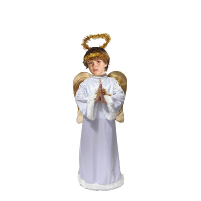 Disfraz de Ángel para Niño y Niña con Alas - Túnica Blanca Navideña