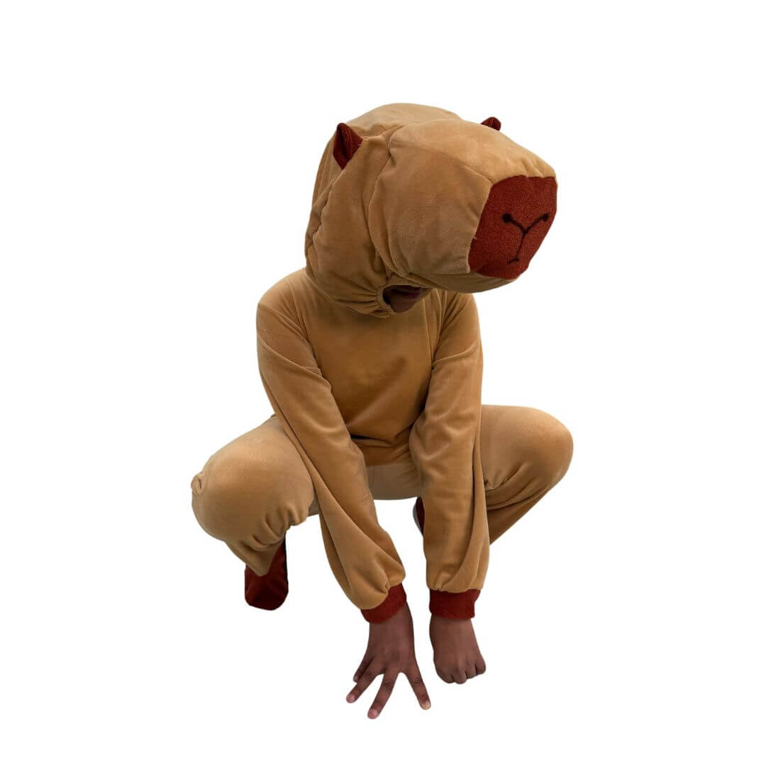 Disfraz de Capibara Kawaii para Niño y Niña - Mameluco con Gorro