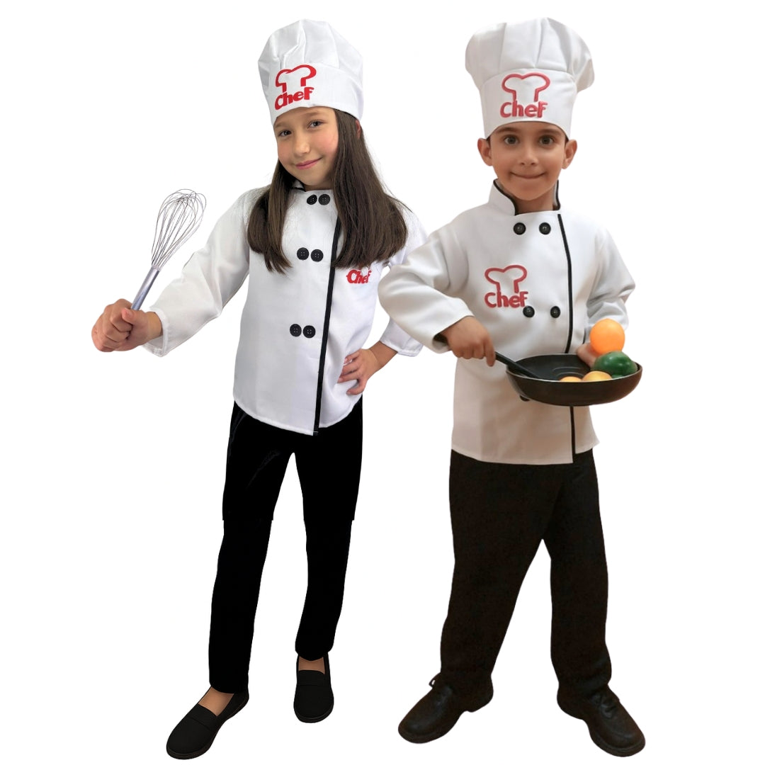 Disfraz de Chef para Niña y Niño con Gorro