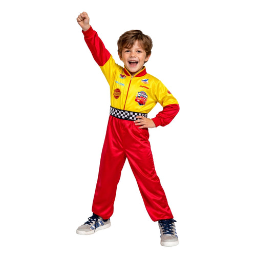 Disfraz de Auto de Carreras Rojo para Niño - Traje de Piloto Infantil