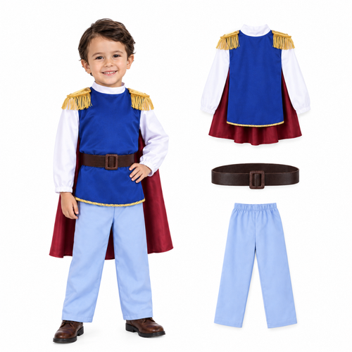 Disfraz de Príncipe para Niño - Traje de Rey con Capa
