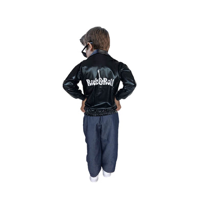 Chamarra Rock and Roll Negra para Niño y Niña - Disfraz de Rockero 80´s