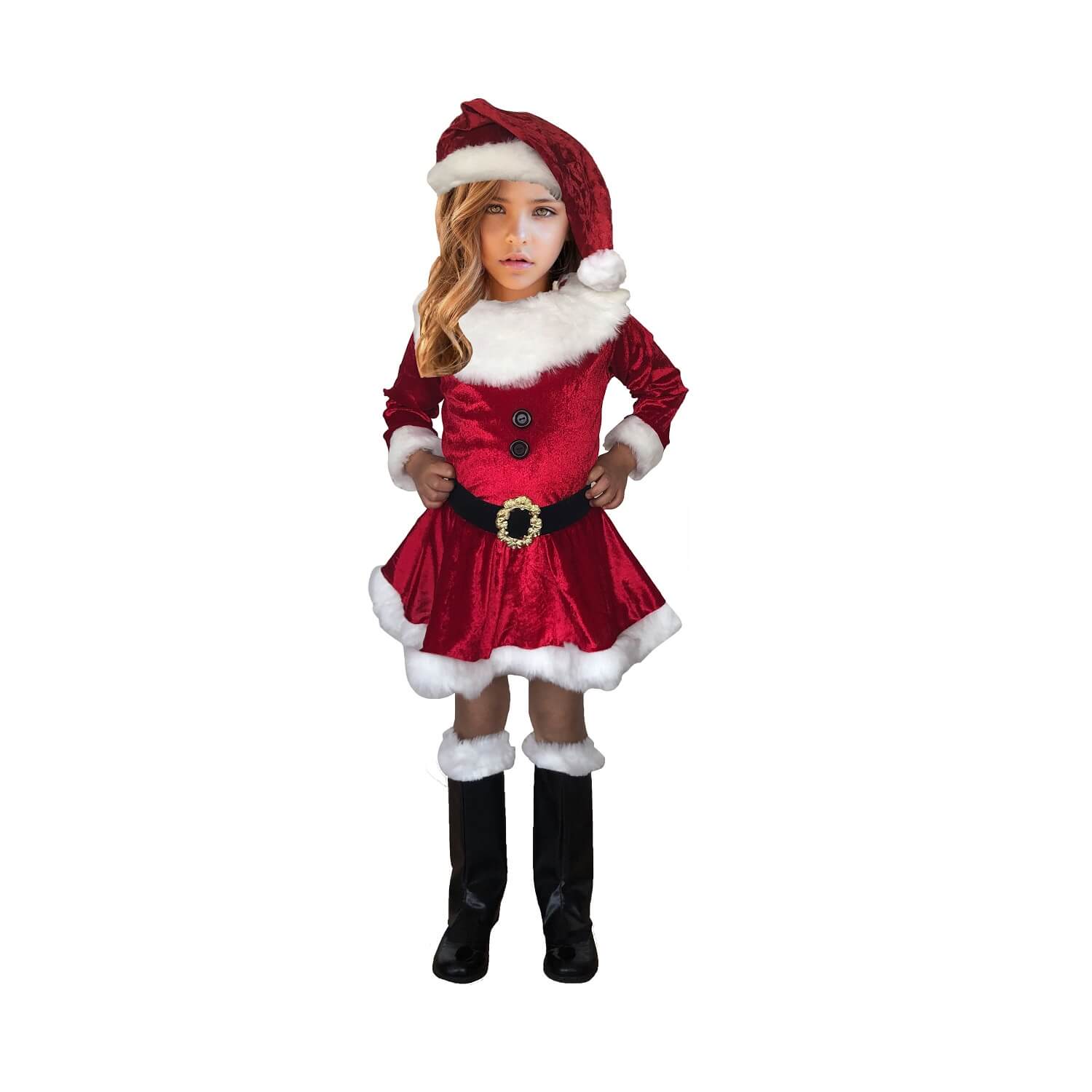 Disfraz de Santa Claus para Niña - Vestido Navideño de Pastorela