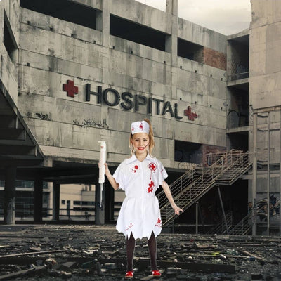 Disfraz de Enfermera Zombie para Niña