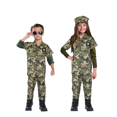 Disfraz de Soldado Militar Camuflaje para Niño y Niña