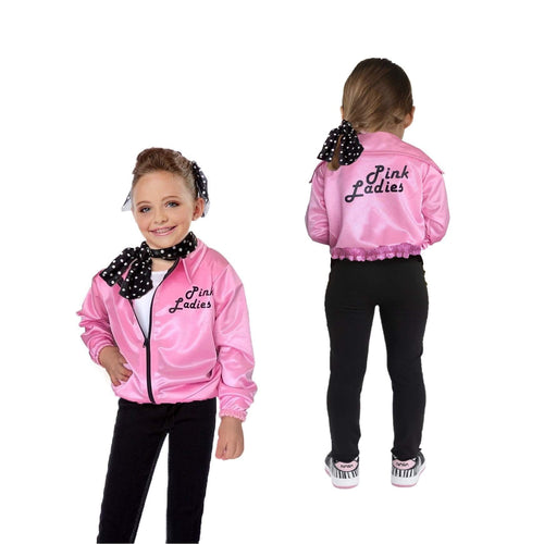 Chamarra Rosa Infantil de Rock and Roll - Disfraz de los 80 para Niña